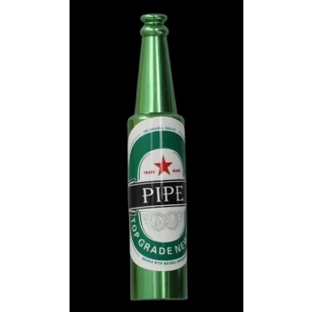 Fajka Metalowa w Kształcie Butelki Piwa Mała Mini Lufka Fifka Zielona