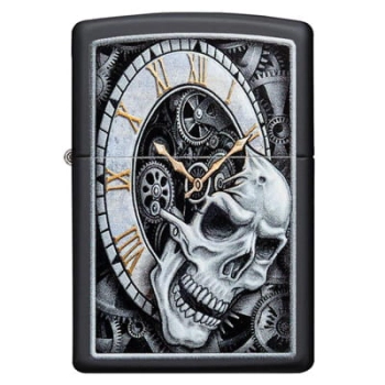 Zapalniczka Benzynowa Wiatroodporna Zippo Skull Clock