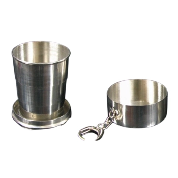 Kompaktowy Stainless Steel Kieliszek Turystyczny z Karabińczykiem 50 ml