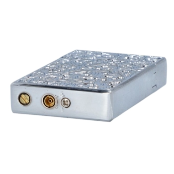 Zapalniczka Prezentowa Gazowa z Krzesiwem Szachownica z Regulacją Srebrna