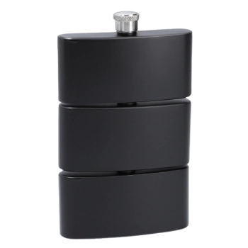 Elegancka Piersiówka Stalowa 3 w 1 Czarna Gentelo 270 ml
