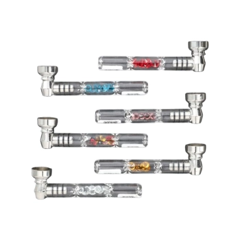 Cygarniczka Szklana Fifka Lufka Krótka Fajeczka z Kryształkami 9,5 cm