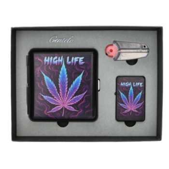 Zestaw na Upominek Gandzia Papierośnica + Zapalniczka + Kamienie i Knot