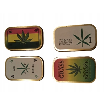 Metalowe Pudełko na Tytoń w Stylu Reggae - Pojemnik na Susz