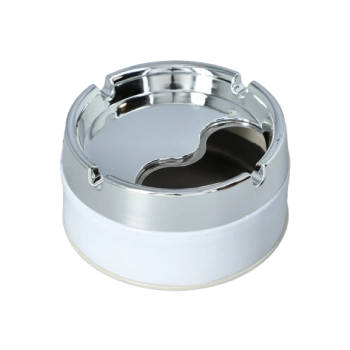 Popielniczka Przekręcana Obrotowa Zamykana Średnica 9 cm Srebrna