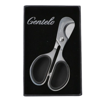 Srebrna Metalowa Obcinarka Do Cygara w Eleganckim Opakowaniu Prezentowym