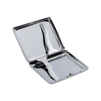 Srebrna Papierośnica z Kartami w Opakowaniu Prezentowym Gentelo