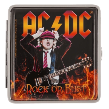 Papierośnica Metalowa Etui na Papierosy AC/DC Muzyk z Gitarą