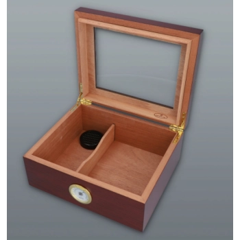 Humidor Ze Szklanym Okienkiem Profesjonalne Pudełko Na Cygara Ciemny Machoń