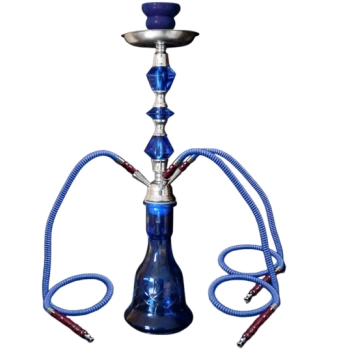 Niebieska Shisha Szisza Fajka Wodna Hookah 3 Węże Wysokość 57 cm Eldoro