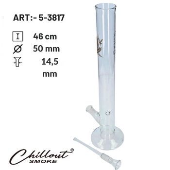 Bongo Szklane Chillout Smoke 46 cm Fajka Wodna Liść Marihuany 50 mm