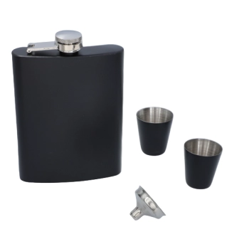 Elegancka Piersiówka 240ml z Akcesoriami – Zestaw 5w1 Gentelo