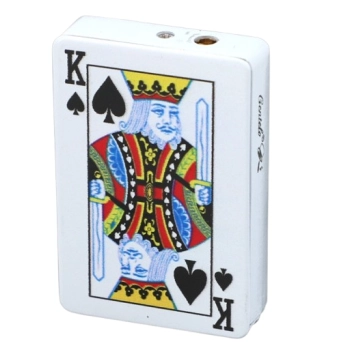 Biała Zapalniczka Żarowa Gazowa Metalowa w Kształcie Talii Kart Król