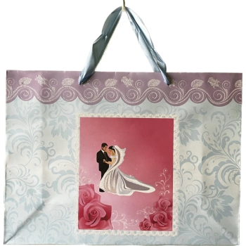 Ozdobna Torebka Prezentowa na Ślub dla Pary Młodej - Duża 45 x 32 cm, Idealna do Wręczenia Prezentu w Oryginalnym Opakowaniu