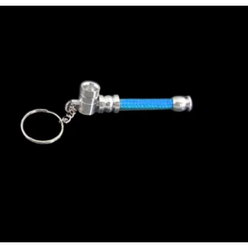 Fajka Metalowa Składana w Formie Breloka Mini do Kluczy Jasnoniebieska