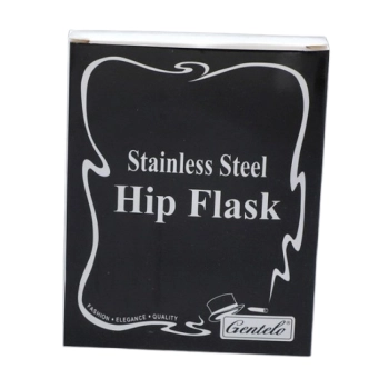 Piersiówka ze Stali Nierdzewnej Czarna Eko-Skóra 7 OZ ok. 210 ml Gentelo