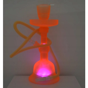 Szklana Fajka Wodna 35cm z LED i Pilotem, 1 Wąż, 13 Kolorów