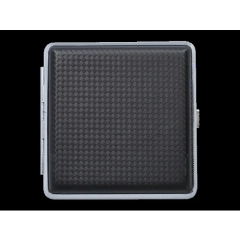 Czarna Metalowa Papierośnica Pokryta Ekoskórą na Wzór Plecionki Gentelo