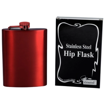 Piersiówka Stal Nierdzewna 240 ml w Kolorze Czerwonym 8 OZ Gentelo