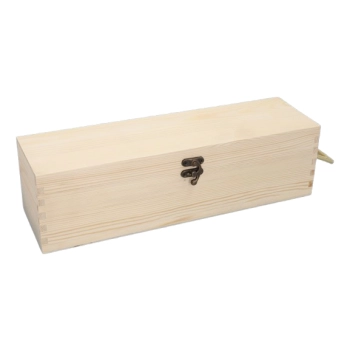 Drewniana Skrzynka na Wino z Przegródką i Uchwytem