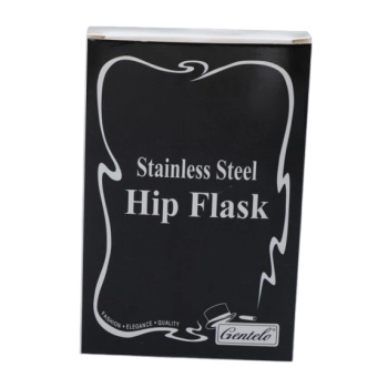 Piersiówka Stal Nierdzewna Obszyta Eko-Skórą Brązowa 6 OZ ok. 180ml Gentelo