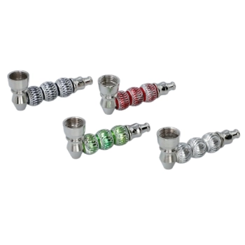 Zdobiona Krótka Fajka Metalowa Lufka Fifka 7 cm + 5 Sitek