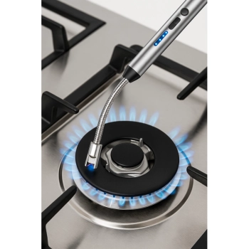 Srebrna Zapalniczka Plazmowa Kuchenna Podłużna Elektryczna do Grila Tekan