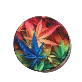 Kolorowy Młynek do Tytoniu Grinder Metalowy z Kolorowymi Listkami Marihuany