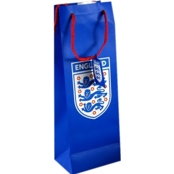 Elegancka Niebieska Torebka Prezentowa na Alkohol - Marka England, Ozdobna, Wysokość 30cm, Szerokość 12cm, Głębokość 9cm, Doskonała na Prezent.