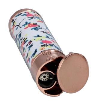 Zapalniczka Żarowa ''Białe tło + kolorowe kwiaty (róż, turkus, żółć)''