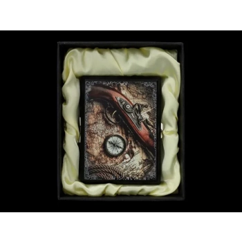 Czarna Papierośnica z Mapą w Opakowaniu Prezentowym Gentelo