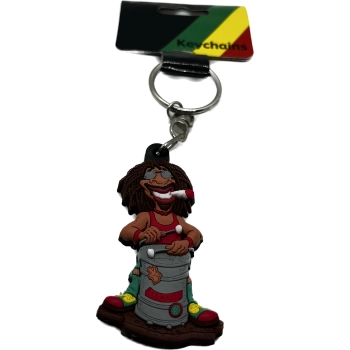Brelok do kluczy Bob Marley z Rasta Jointem - Wielokolorowy