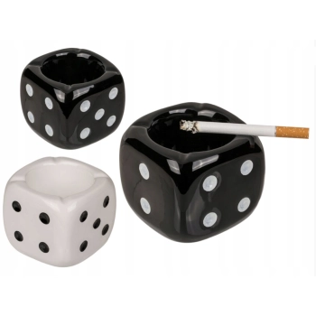 Popielniczka Biała W Kształcie Kostki Do Gry Dla Wielbiciela Gier