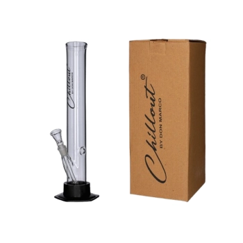 Bongo Szklane Chillout 35 cm Prosta Tuba Fajka Wodna z Gumową Podstawą