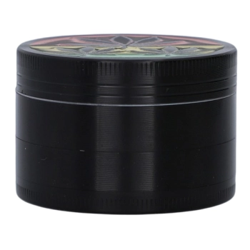 Czarny Grinder Młynek do Suszu Tytoniu Ziół CBD z Listkami Konopi Rasta