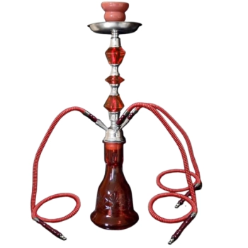 Czerwona Shisha Szisza Fajka Wodna Hookah 3 Węże Wysokość 57 cm Eldoro