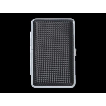 Czarna Papierośnica Skórzana typu SLIM na Cienkie Papierosy Plecionka