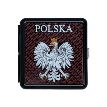 Papierośnica Metalowa Polska z Nadrukiem Godła Polski Gentelo