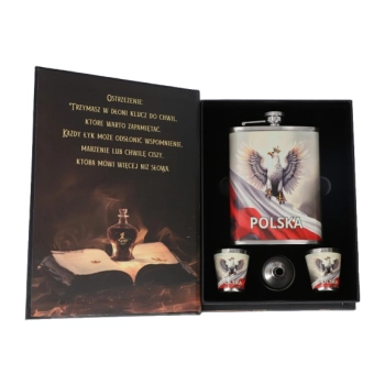 Elegancka Piersiówka Patriotyczna 8 OZ ok. 240 ml Polska na Prezent Gentelo