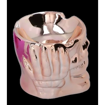 Popielniczka w Kształcie Czaszki z Chromowanym Połyskiem Różowe Złoto