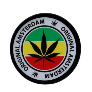 Grinder Młynek do Tytoniu „Original Amsterdam” – czarny liść na tle rasta