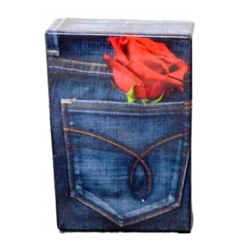 Etui na papierosy w stylu jeansowym z motywem róży, 20 szt.