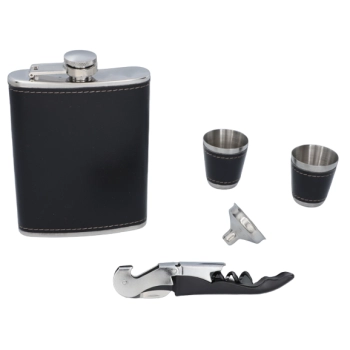 Zestaw Prezentowy Piersiówka + Nóż Kelnerski + Kieliszki + Lejek na Prezent