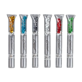 Cygarniczka Szklana Fifka Lufka z Ustnikiem i Kryształkami 10,5 cm