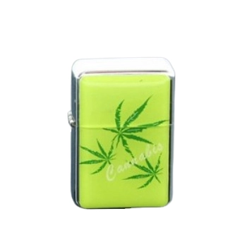Zapalniczka Benzynowa Gentelo z Napisem Cannabis i Liściami Marihuany // zdjecia prawidłowe