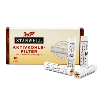 Filtry Stanwell Ceramiczne 9mm z Aktywnym Węglem - 10 Sztuk