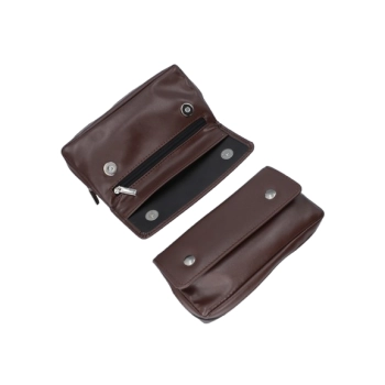 Pokrowiec na Fajkę Drewnianą Skórzane Etui z Kieszenią Brązowe