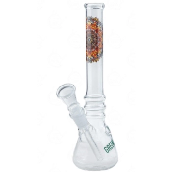 Bongo Szklane Greenline Witraż 21 cm - Przezroczyste z Wzorem