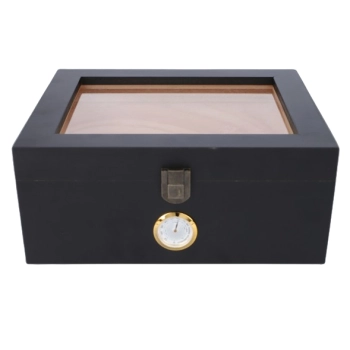Humidor Sosnowy Pojemnik do Przechowywania Cygar z Przezroczystą Szybką