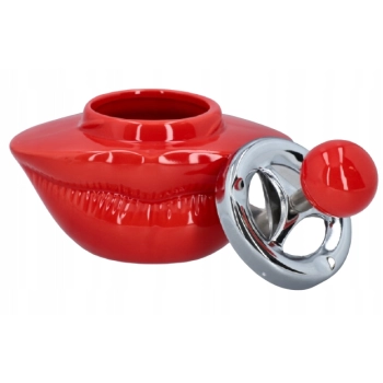 Ceramiczna Popielniczka Ustna w Kształcie Ust Czerwona 15 cm